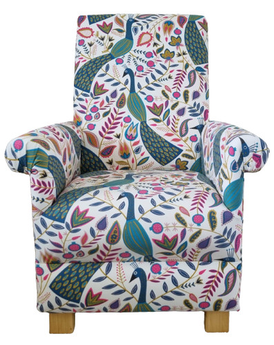 Fryetts peacocks teal fabric - fryetts,