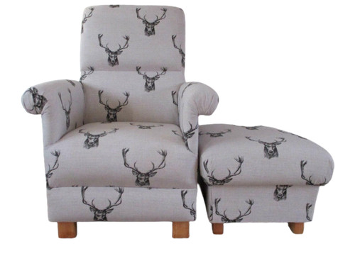 Fryetts stag charcoal - charcoal, fabric